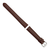DeBeer 16mm Dark Brown Italian Leather with Silver-tone Buckle 7.5 inch Watch Band