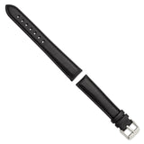 DeBeer 18mm Black Glove Leather with Silver-tone Panerai Style Buckle 7.75 inch Watch Band