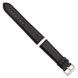 DeBeer 24mm Black Glove Leather with Silver-tone Panerai Style Buckle 7.75 inch Watch Band