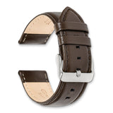DeBeer 22mm Dark Brown Glove Leather with Silver-tone Panerai Style Buckle 7.75 inch Watch Band