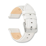 DeBeer 19mm White Glove Leather with Silver-tone Panerai Style Buckle 7.75 inch Watch Band