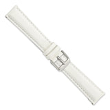DeBeer 19mm White Glove Leather with Silver-tone Panerai Style Buckle 7.75 inch Watch Band
