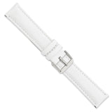 DeBeer 20mm White Glove Leather with Silver-tone Panerai Style Buckle 7.75 inch Watch Band