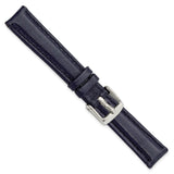 14mm Navy Glove Leather Silver-tone Buckle Watch Band