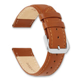 DeBeer 19mm Havana Italian Leather with Silver-tone Buckle 7.5 inch Watch Band