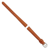 DeBeer 10mm Havana Italian Leather with Silver-tone Buckle 6.75 inch Watch Band