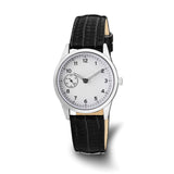 DeBeer 22mm Black Teju Liz Grain Leather with Silver-tone Buckle 7.5 inch Watch Band