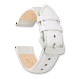 DeBeer 19mm White Teju Liz Grain Leather with Silver-tone Buckle 7.5 inch Watch Band