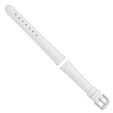 DeBeer 16mm White Teju Liz Grain Leather with Silver-tone Buckle 7.5 inch Watch Band