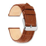 DeBeer 24mm Havana Matte Alligator Grain Leather with Silver-tone Buckle 7.5 inch Watch Band