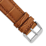 DeBeer 22mm Havana Matte Alligator Grain Leather with Silver-tone Buckle 7.5 inch Watch Band
