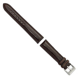 DeBeer 20mm Dark Brown Belting Leather with Brushed Silver-tone Steel Buckle 7.75 inch Watch Band