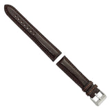 20mm Dark Brown Belting Leather Brushed Stainless Steel Buckle Watch Band