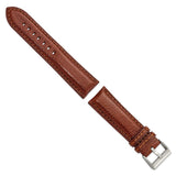 24mm Mahogany Brn Belting Leather Brushed Stainless Steel Buckle Watch Band