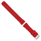 DeBeer 20mm Red Silicone Rubber with Brushed Stainless Steel Buckle 8 inch Watch Band