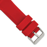 22mm Red Silicone Rubber Stainless Steel Buckle Watch Band