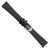 Gilden 14mm Black Classic Calfskin Leather with Silver-tone Aluminum Buckle 6.6 inch Watch Band