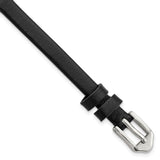 Gilden 6mm Black Classic Calfskin Silver-tone Buckle Watch Band