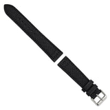 20mm Black Canvas/Leather Lining Steel Buckle Watch Band