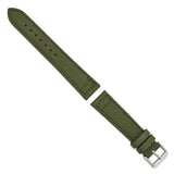 20mm Dark Green Canvas/Leather Lining Steel Buckle Watch Band