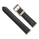DeBeer 20mm Beige Nylon Canvas with Black Leather Lining and Brushed Stainless Steel Buckle 7.75 inch Watch Band