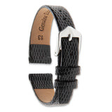 Gilden 12mm Black Flat Lizard Grain Calfskin w/Silver-tone Buckl Watch Band