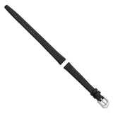 Gilden 10mm Black Flat Lizard Grain Calfskin Leather with Silver-tone Aluminum Buckle 6.75 inch Watch Band