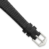 Gilden 13mm Black Flat Lizard Grain Calfskin w/Silver-tone Buckl Watch Band