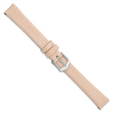 Gilden 12mm Peach Flat Lizard Grain Calfskin Leather with Silver-tone Aluminum Buckle 6.75 inch Watch Band
