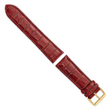 DeBeer 24mm Havana Crocodile Grain Chronograph Leather with Gold-tone Buckle 7.5 inch Watch Band