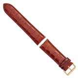 26mm Mahogany Brown Crocodile Chrono Gold-tone Buckle Watch Band