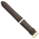 DeBeer 26mm Dark Brown Smooth Leather Chronograph with Gold-tone Buckle 7.5 inch Watch Band