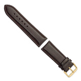 DeBeer 24mm Short Dark Brown Smooth Leather Chronograph with Gold-tone Buckle 6.75 inch Watch Band