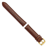 DeBeer 19mm Havana Smooth Leather Chronograph with Gold-tone Buckle 7.5 inch Watch Band