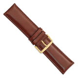 26mm Brown Leather Chrono Gold-tone Buckle Watch Band