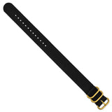 22mm 1-Piece Black Ballistic Nylon Gold-tone Buckle Watch Band