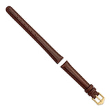 Gilden 12mm Brown Oilskin Leather w/Gold-tone Buckle Watch Band