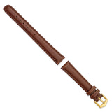 Gilden 14mm Brown Oilskin Leather with Gold-tone Aluminum Buckle 6.6 inch Watch Band