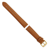 Gilden 18mm Lt. Brown Padded No-Stitch Calfskin IP-platd Buckle Watch Band