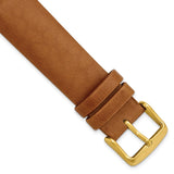 Gilden 20mm Lt. Brown Padded No-Stitch Calfskin IP-platd Buckle Watch Band