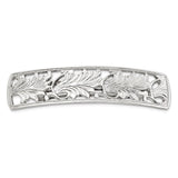 1928 Jewelry Silver-tone Ornate Leaf Motif Hair Barrette