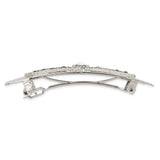 1928 Jewelry Silver-tone Ornate Clear Crystal Hair Barrette
