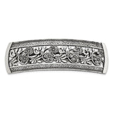 1928 Jewelry Silver-tone Ornate Floral Motif Hair Barrette