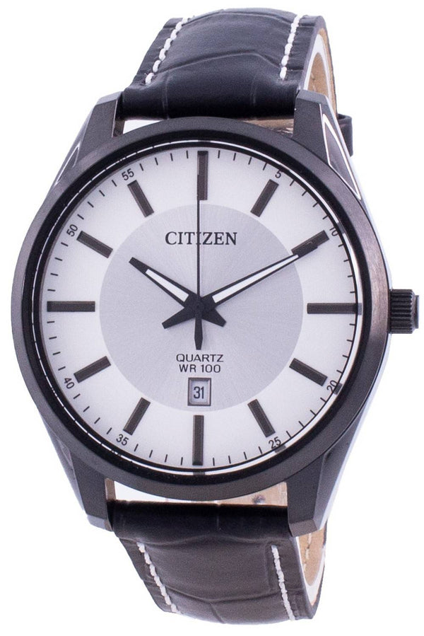 Citizen Silver Dial Leather Strap Quartz BI1035-09A 100M Men's Watch