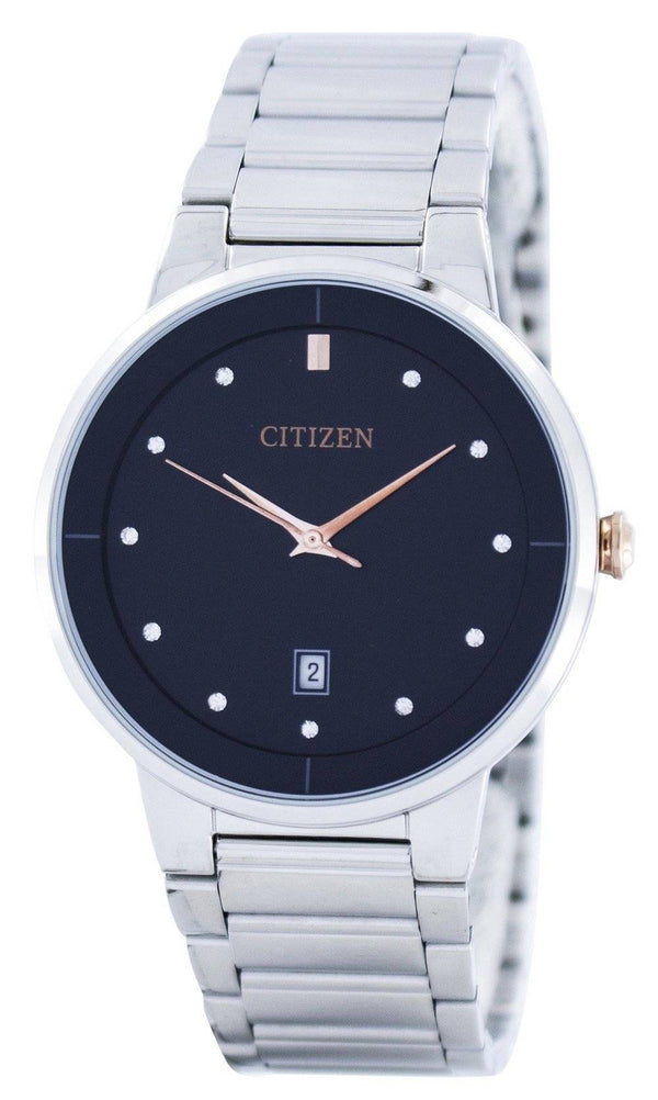 Citizen Quartz Diamond Accent Black Dial BI5014-58E Men's Watch