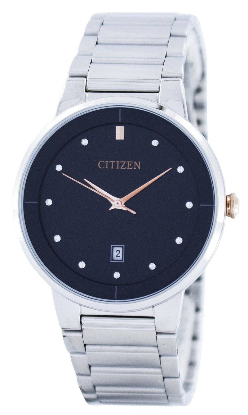 Citizen Quartz Diamond Accent Black Dial BI5014-58E Men's Watch