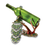 Luxury Giftware Bejeweled Crystal and Enameled Peacock Bottle Holder