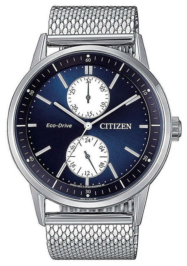 Citizen Metropolitan Blue Dial Stainless Steel Mesh Eco-Drive BU3020-82L Men's Watch