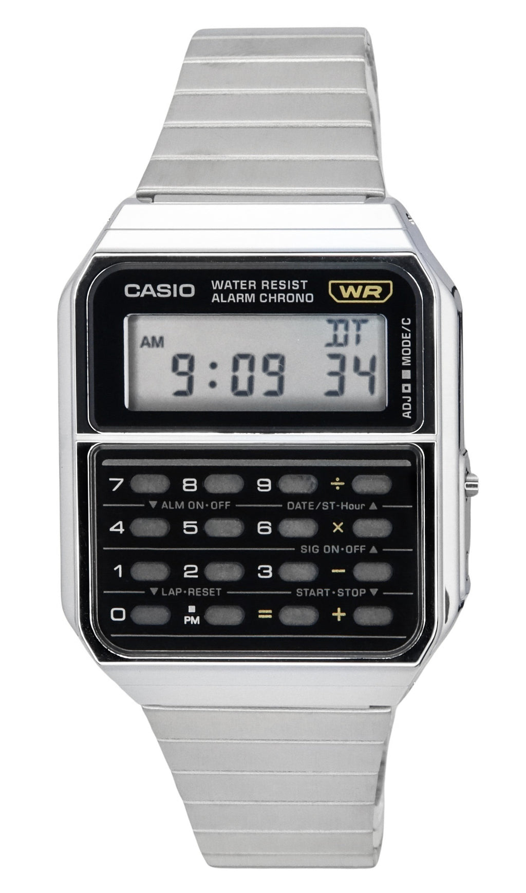 Casio Vintage Digital Calculator Stainless Steel Quartz CA-500WE