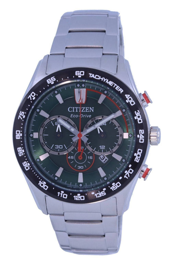 Citizen Aviator Chronograph Green Dial Eco-Drive CA4486-82X 100M Men's Watch